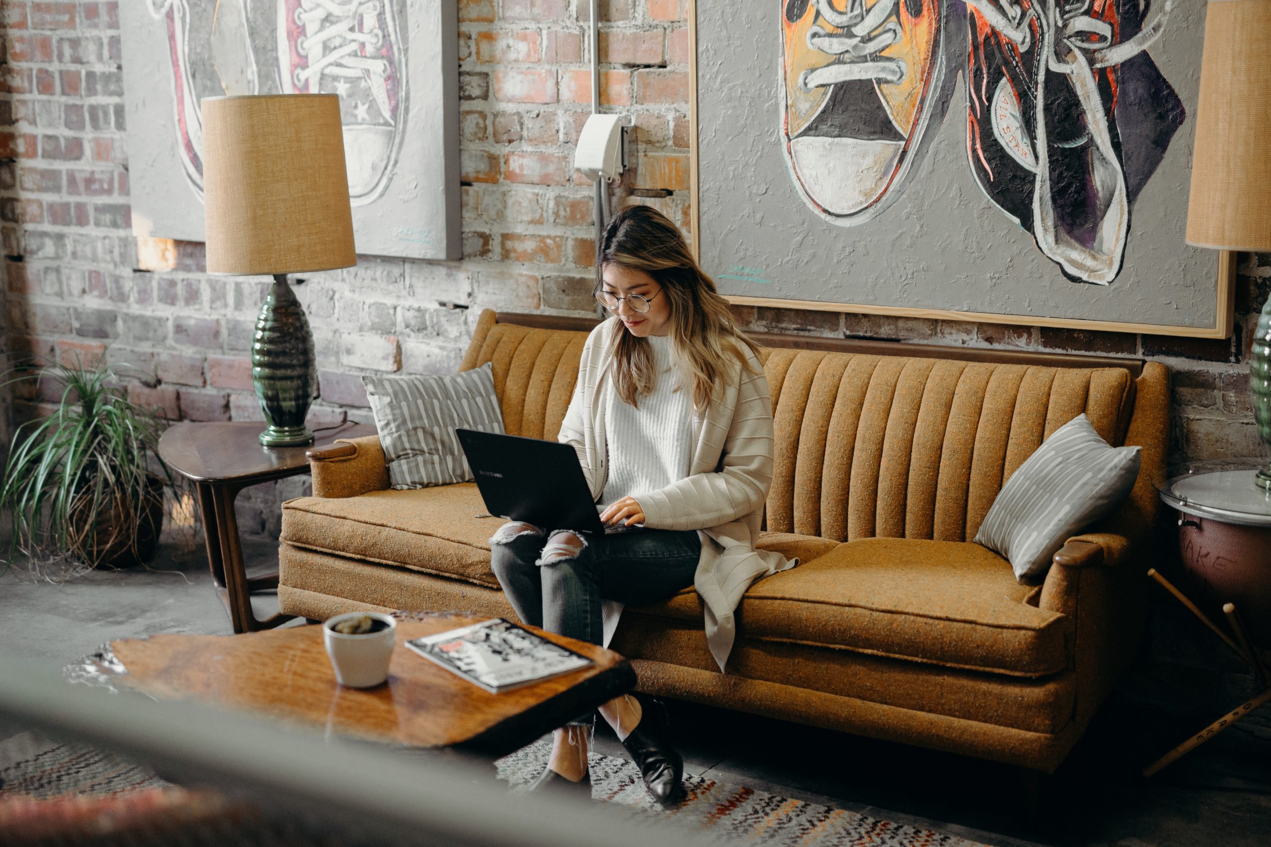 Woman business owner working remotely